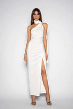 Bargain Bodycon Scarf Neck Sleeveless Ankle-Length Prom Dress