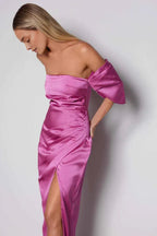 Bargain Fitted Off the Shoulder Sleeveless Backless Floor-Length Prom Dress