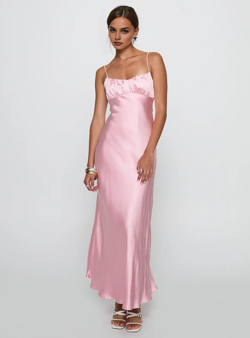 Bargain Fitted Spaghetti Straps Sleeveless Floor-Length Prom Dress