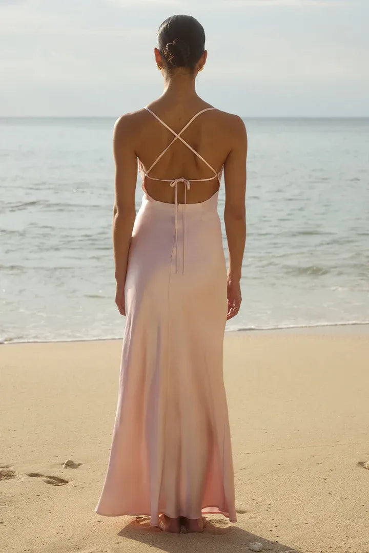 Bargain Fitted Spaghetti Straps Sleeveless Floor-Length Prom Dress