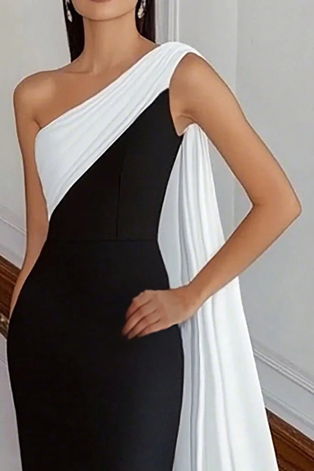 Bargain Sheath/Column One Shoulder Sleeveless Floor-Length Evening Dress