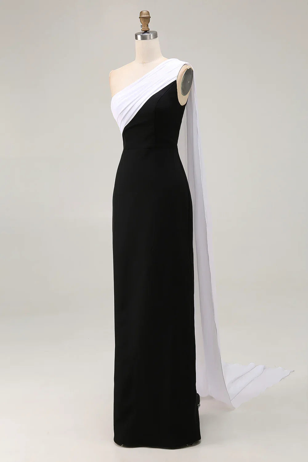 Bargain Sheath/Column One Shoulder Sleeveless Floor-Length Evening Dress