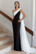 Bargain Sheath/Column One Shoulder Sleeveless Floor-Length Evening Dress