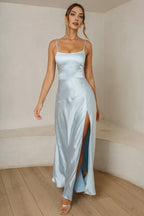 Bargain Sheath/Column Spaghetti Straps Sleeveless Floor-Length Prom Dress