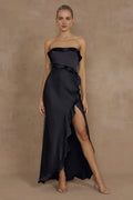 Bargain Sheath/Column Strapless Sleeveless Split Ankle-Length Prom Dress