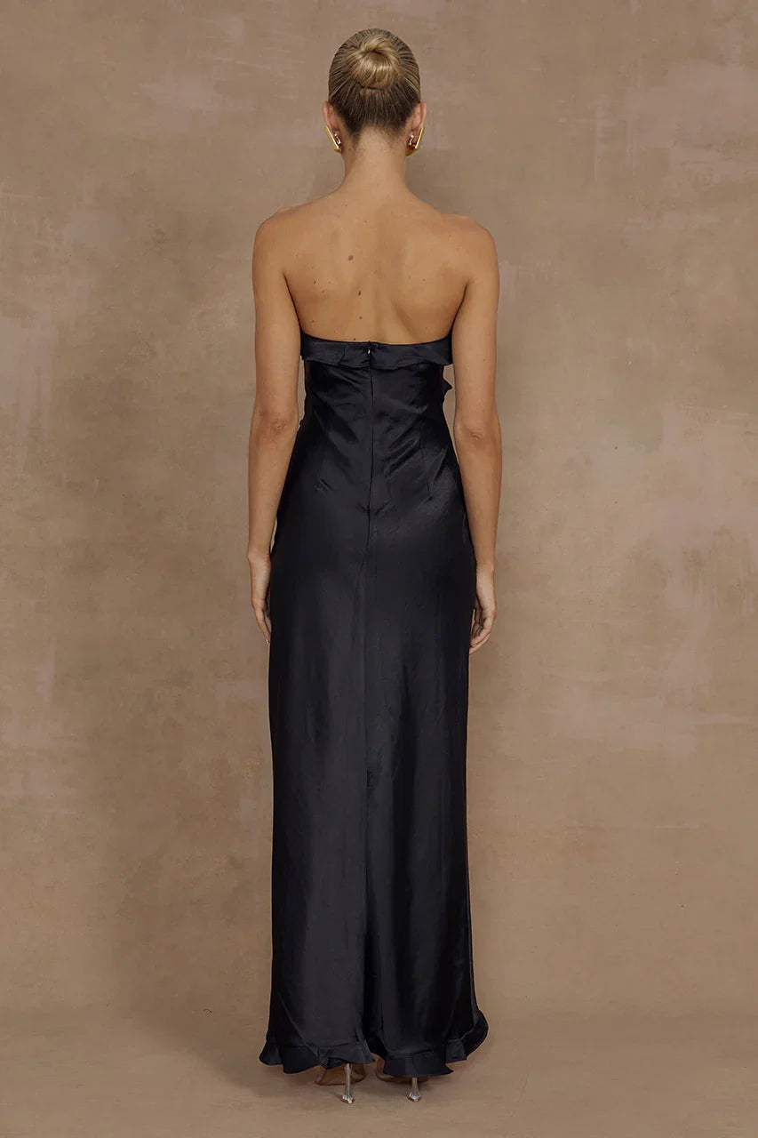Bargain Sheath/Column Strapless Sleeveless Split Ankle-Length Prom Dress