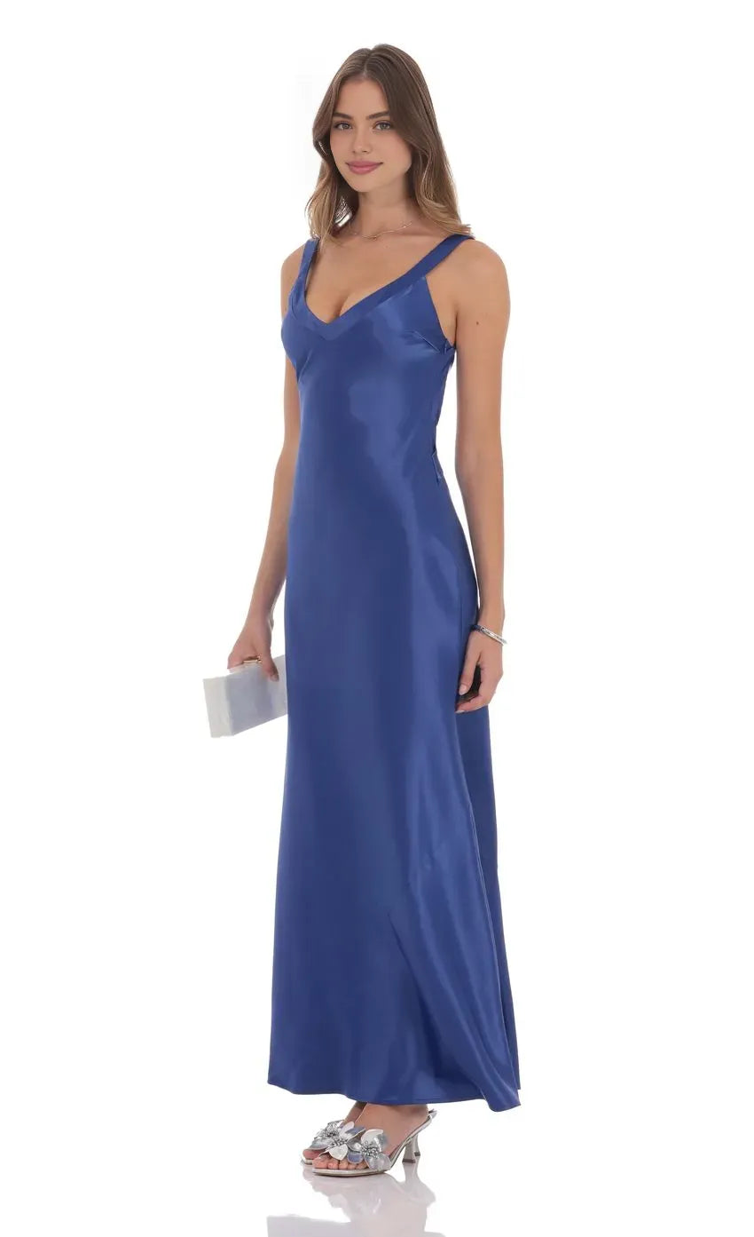 Bargain Sheath/Column V Neck Sleeveless Crisscross Back Floor-Length Prom Dress