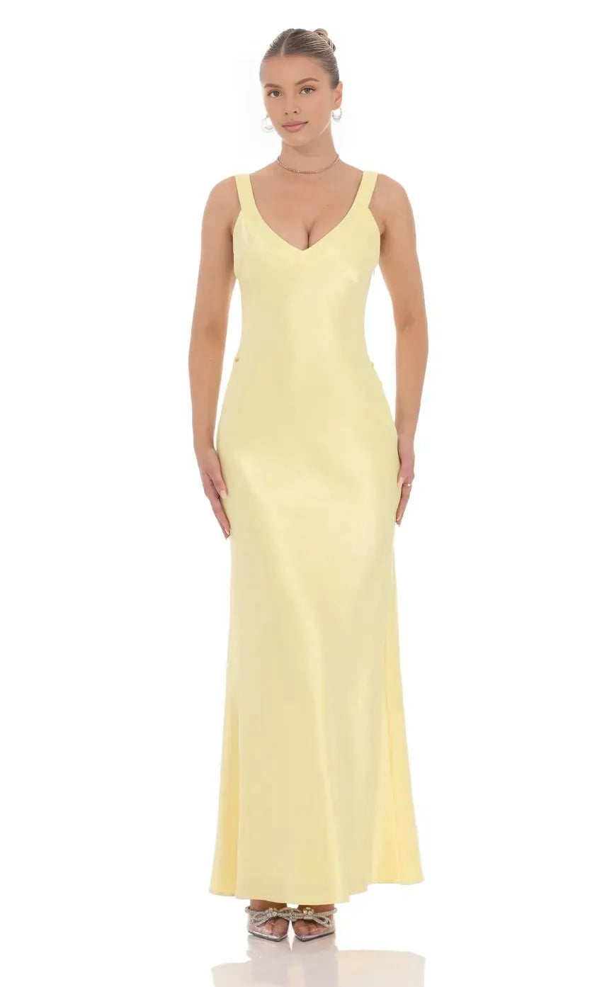 Bargain Sheath/Column V Neck Sleeveless Crisscross Back Floor-Length Prom Dress