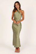 Bargain Sheath Halter Neck Sleeveless Ankle-Length Prom Dress