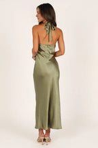 Bargain Sheath Halter Neck Sleeveless Ankle-Length Prom Dress
