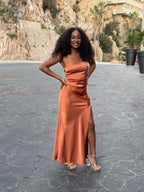Bargain Sheath Spaghetti Straps Sleeveless Slit Floor-Length Prom Dress