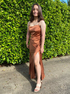 Bargain Sheath Spaghetti Straps Sleeveless Slit Floor-Length Prom Dress