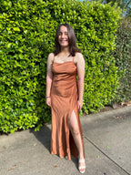 Bargain Sheath Spaghetti Straps Sleeveless Slit Floor-Length Prom Dress