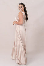 Bargain A-Line One Shoulder Sleeveless Floor-Length Plus Size Prom Dress