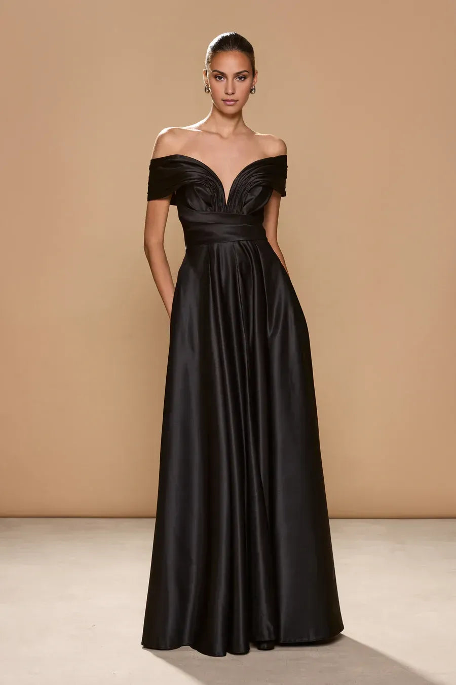 Bargain A-Line Plunge V Neck Sleeveless Floor-Length Prom Dress