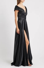 Bargain A-Line Plunge V Neck Sleeveless Floor-Length Prom Dress