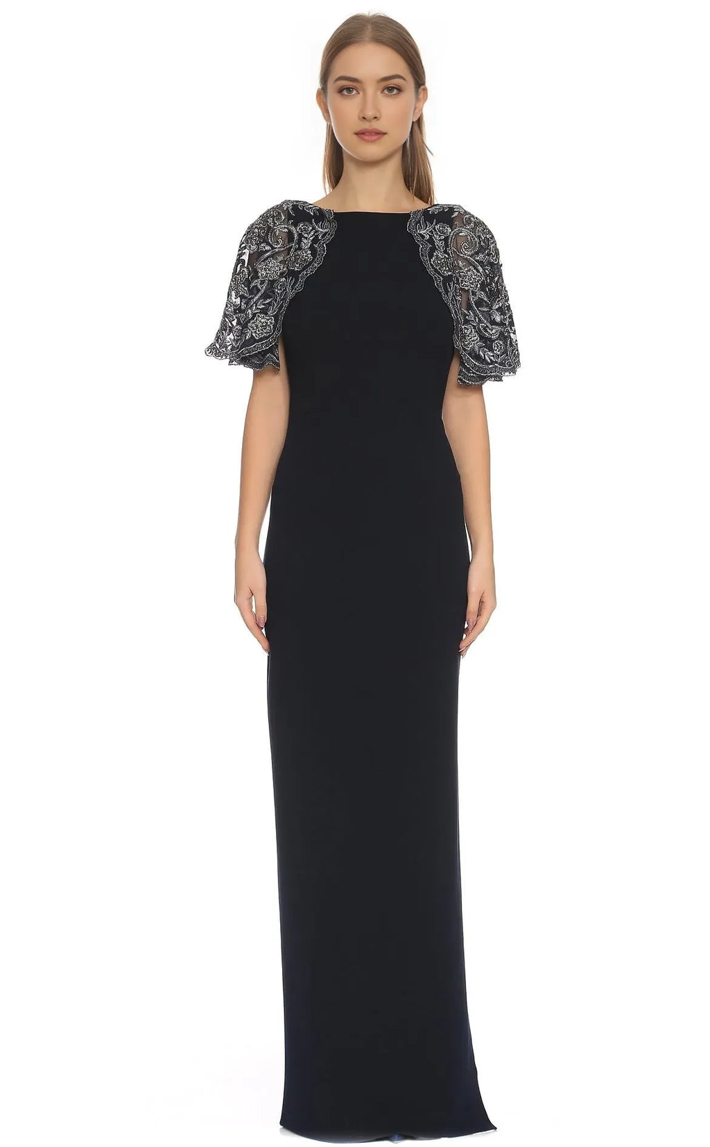 Bateau Short Sleeves Classic Off the shoulder Floor Length Prom Dress Hot Sale For Ladies