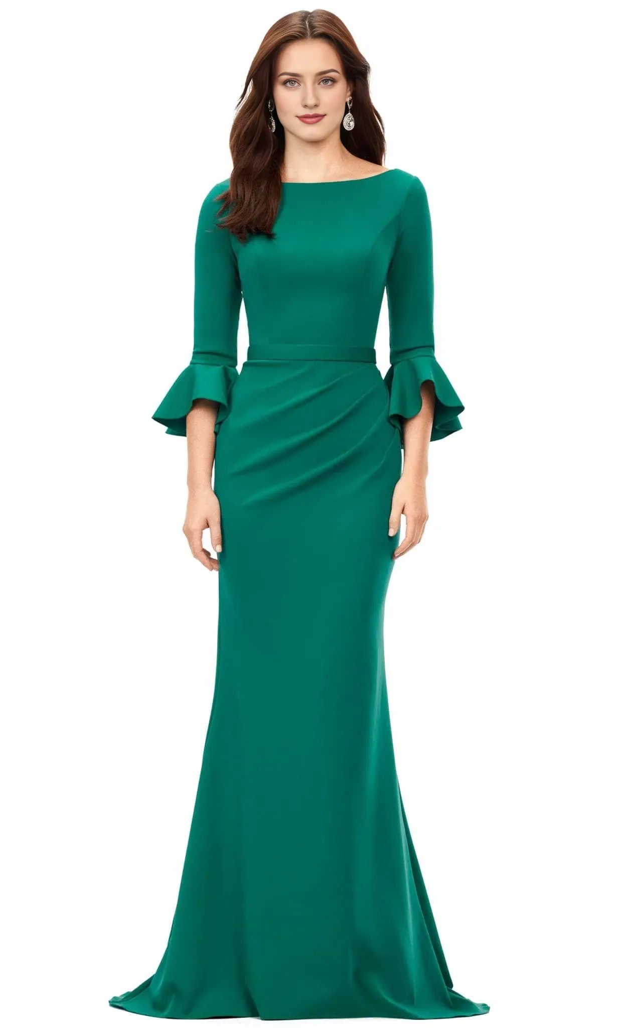 Bateau Sleeveless Mermaid Classic Floor length Long Prom Dress For Sale For Women