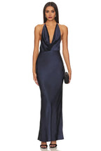 Chic Mermaid Halter Neck Sleeveless Open Back Floor Length Evening Dress
