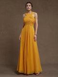 A-Line Cross Neck Sleeveless Zipper Up Floor-Length Prom Dress