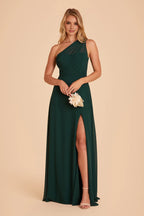 Beautiful A-Line One Shoulder Sleeveless Chiffon Pleated Maxi Bridesmaid Dress