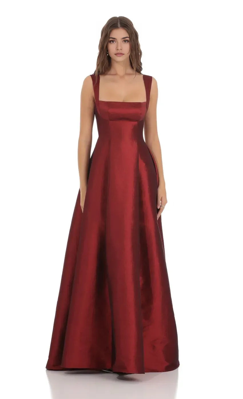 A-Line/Princess Regular Straps Sleeveless Up Floor-Length Prom Dress