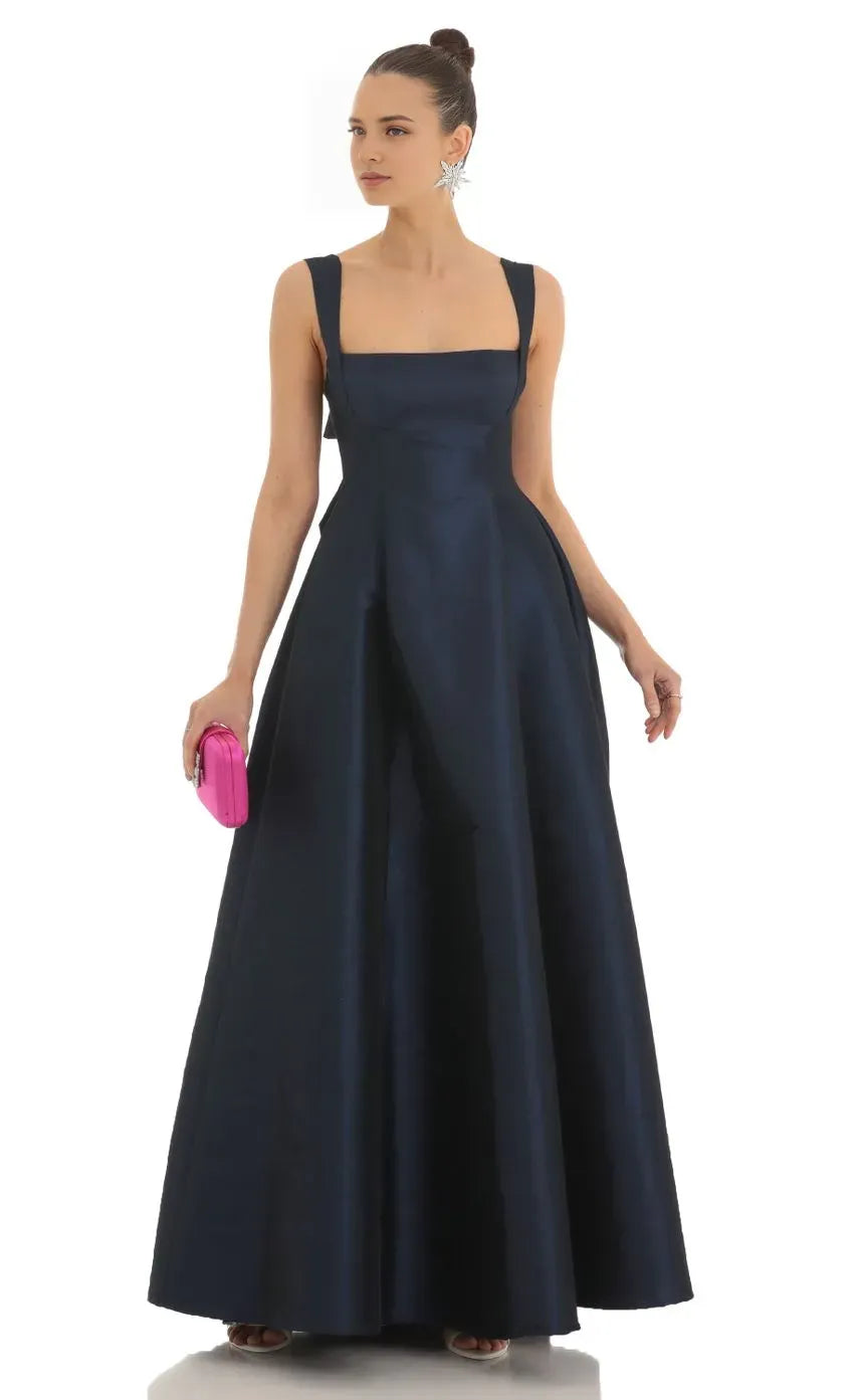 A-Line/Princess Regular Straps Sleeveless Up Floor-Length Prom Dress