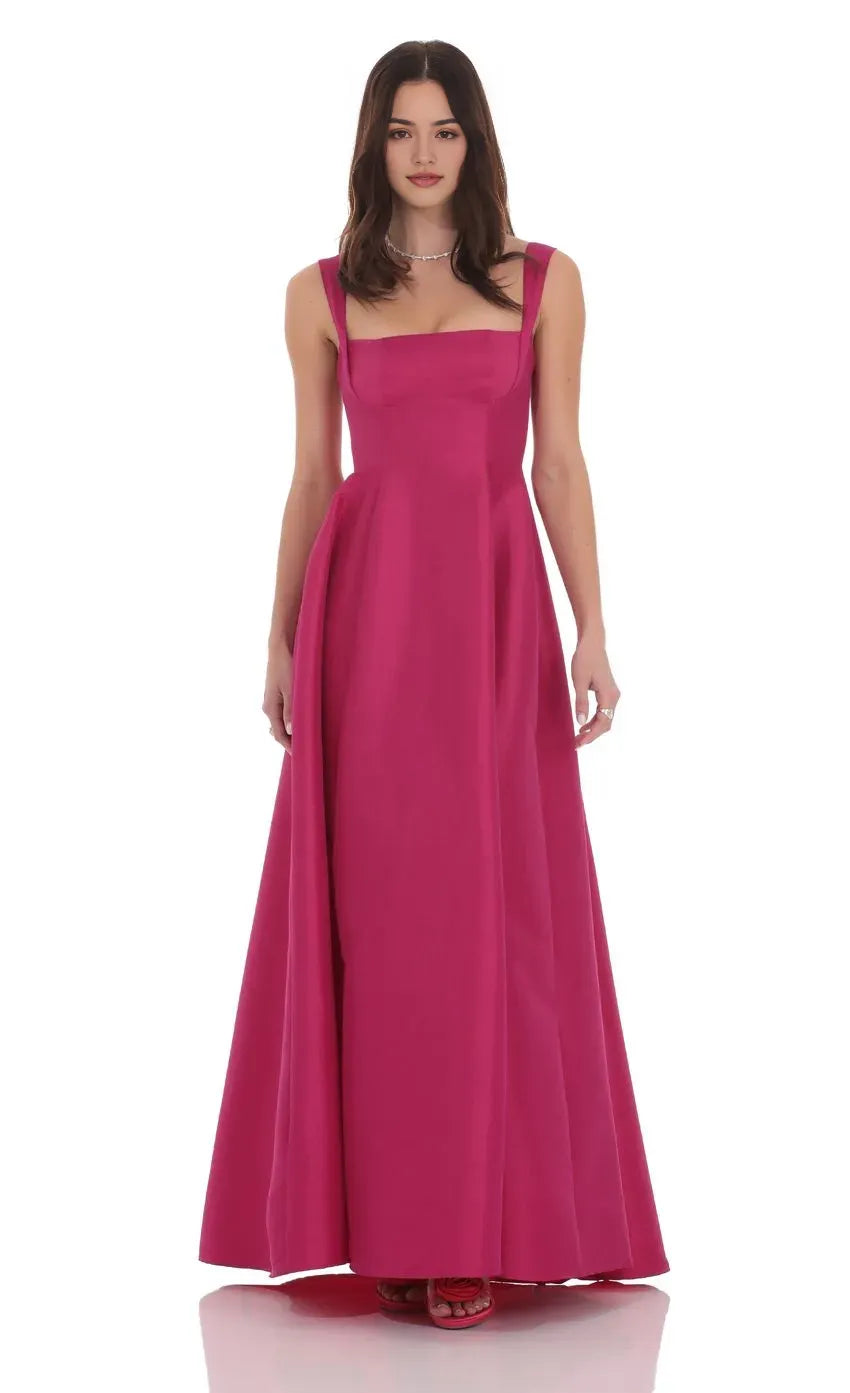A-Line/Princess Regular Straps Sleeveless Up Floor-Length Prom Dress