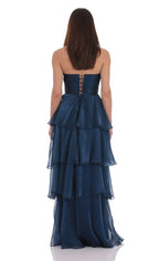 A-Line/Princess Strapless Sleeveless Up Floor-Length Prom Dress