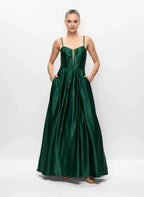A-Line Spaghetti Straps Sleeveless Floor-Length Prom Dress