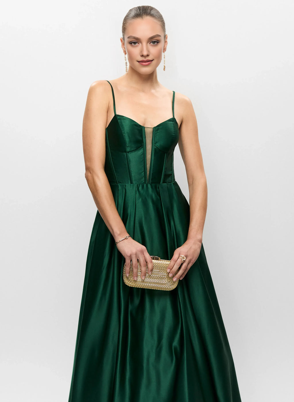 A-Line Spaghetti Straps Sleeveless Floor-Length Prom Dress