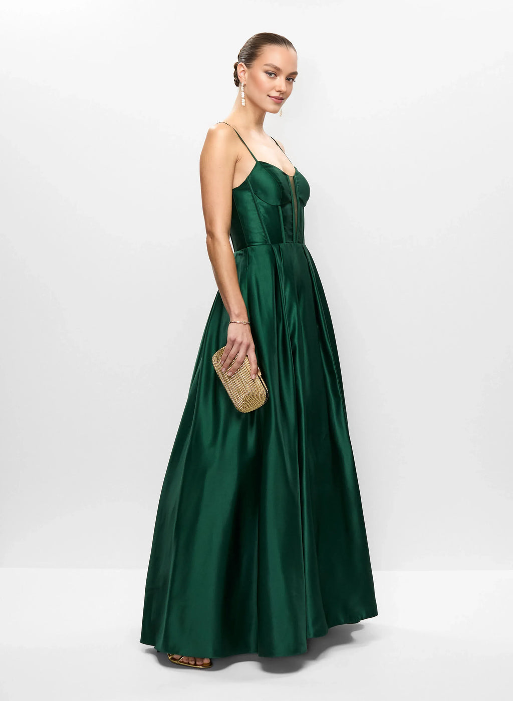 A-Line Spaghetti Straps Sleeveless Floor-Length Prom Dress