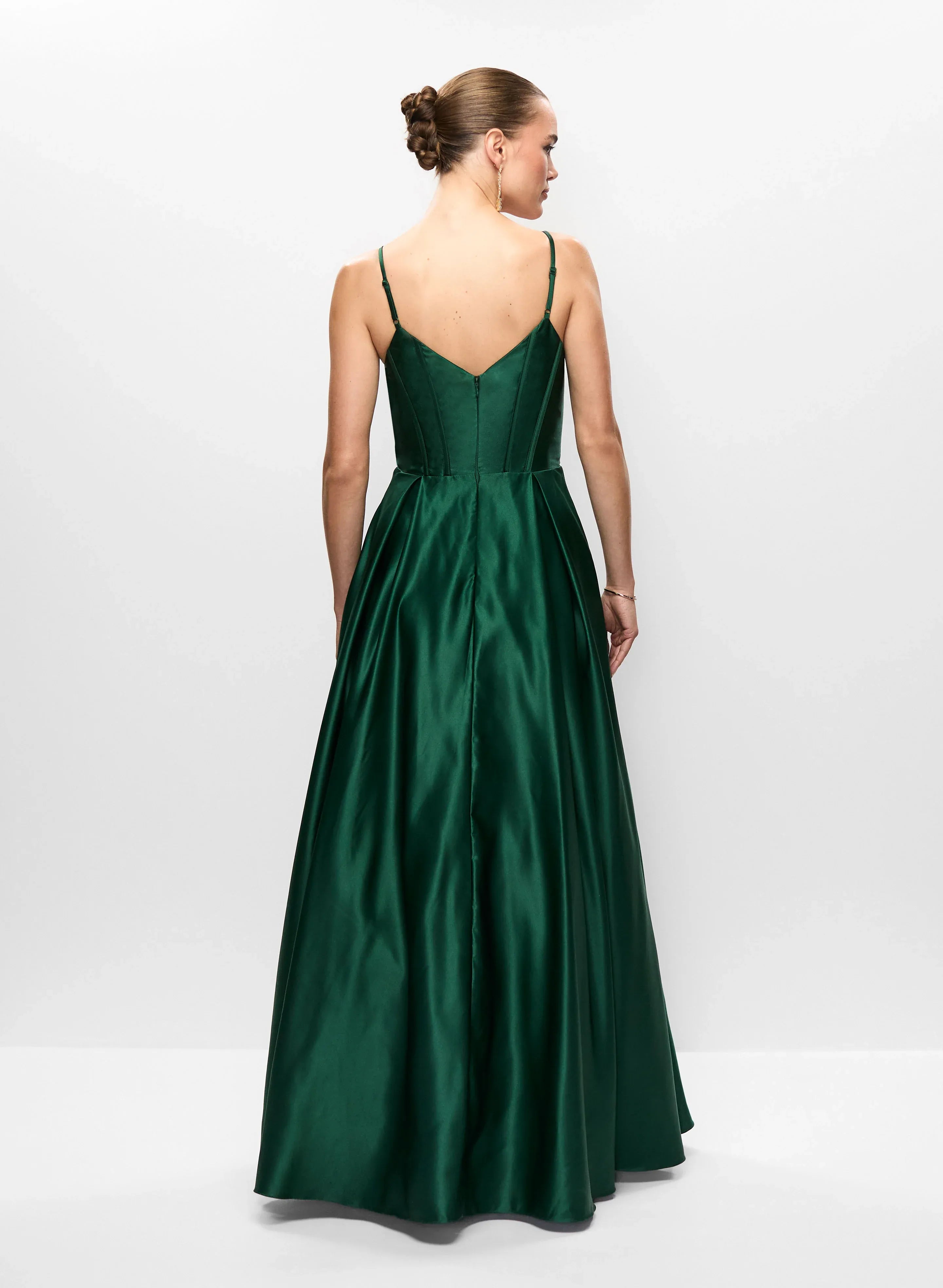 A-Line Spaghetti Straps Sleeveless Floor-Length Prom Dress