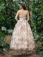 A-Line Strapless Neck Sleeveless Up Ankle-Length Prom Dress