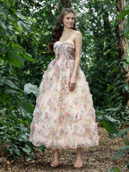 A-Line Strapless Neck Sleeveless Up Ankle-Length Prom Dress