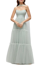 A-Line Strapless Sleeveless Zipper Up Floor-Length Prom Dress