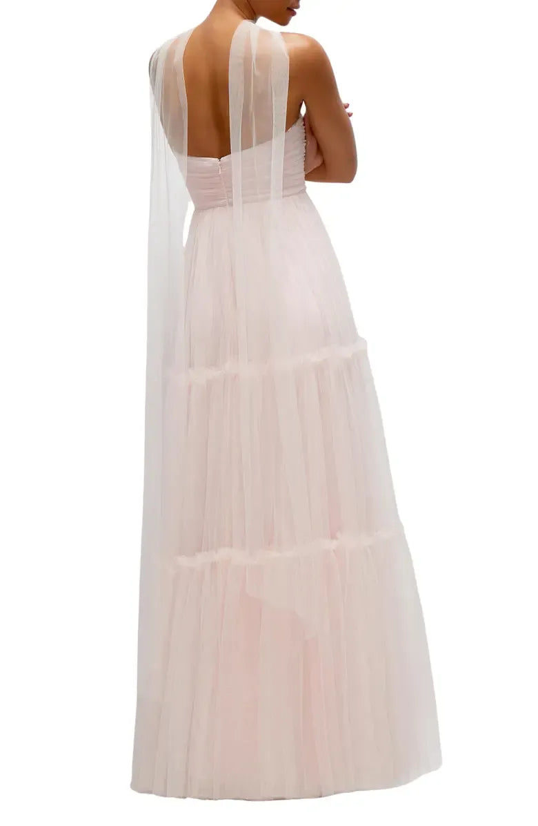 A-Line Strapless Sleeveless Zipper Up Floor-Length Prom Dress