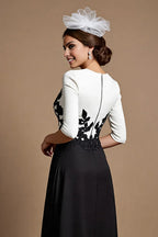 A-Line V Neck 1/2 Sleeve Zipper Up Ankle-Length Mother of the Bride Dress