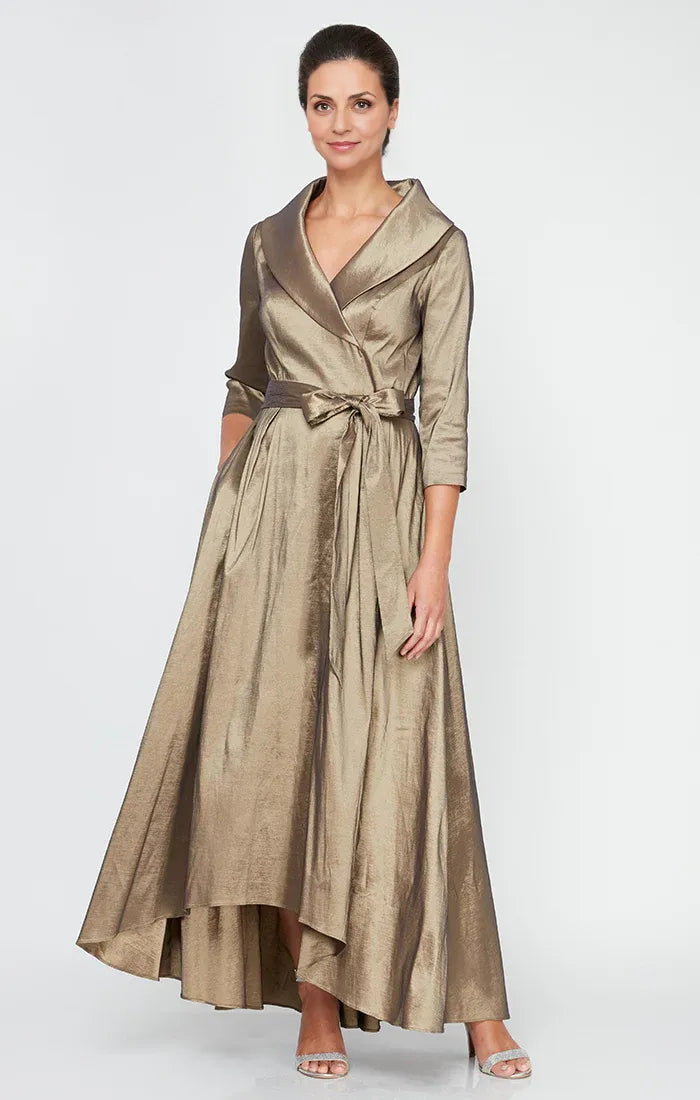 A-Line V Neck Long Sleeve Floor-Length Mother of the Bride Dress