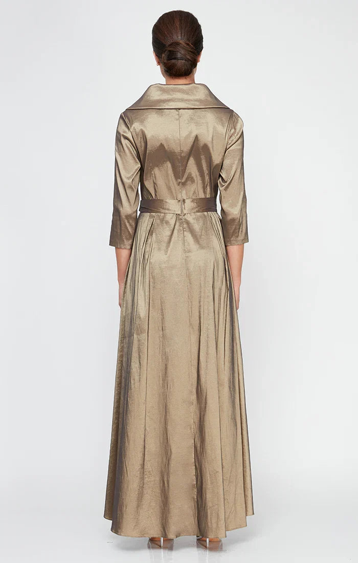 A-Line V Neck Long Sleeve Floor-Length Mother of the Bride Dress