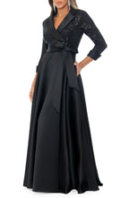 A-Line V Neck Long Sleeve & Floor-Length Prom Dress