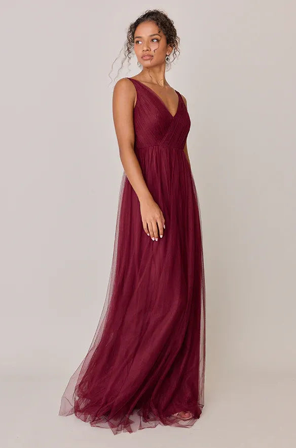 A-Line V Neck Sleeveless Floor-Length Prom Dress