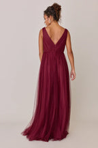A-Line V Neck Sleeveless Floor-Length Prom Dress