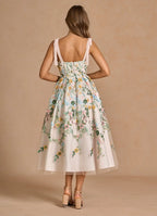 A-Line&Princess Sweetheart Neck Sleeveless Backless Tea-Length Evening Dress