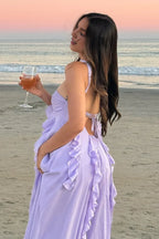 A Line Strapless Neck Sleeveless Up Floor-Length Prom Dress
