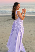 A Line Strapless Neck Sleeveless Up Floor-Length Prom Dress