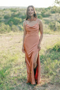 Fitted A-line Cowl Neck Sleeveless Backless Floor-Length Prom Dress