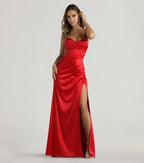 Fitted Cowl Neck Sleeveless Lace-Up Sweep/Brush Train Prom Dress