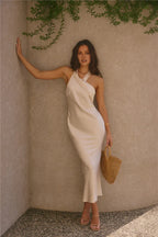 Mermaid High Neck Sleeveless Backless Ankle-Length Prom Dress