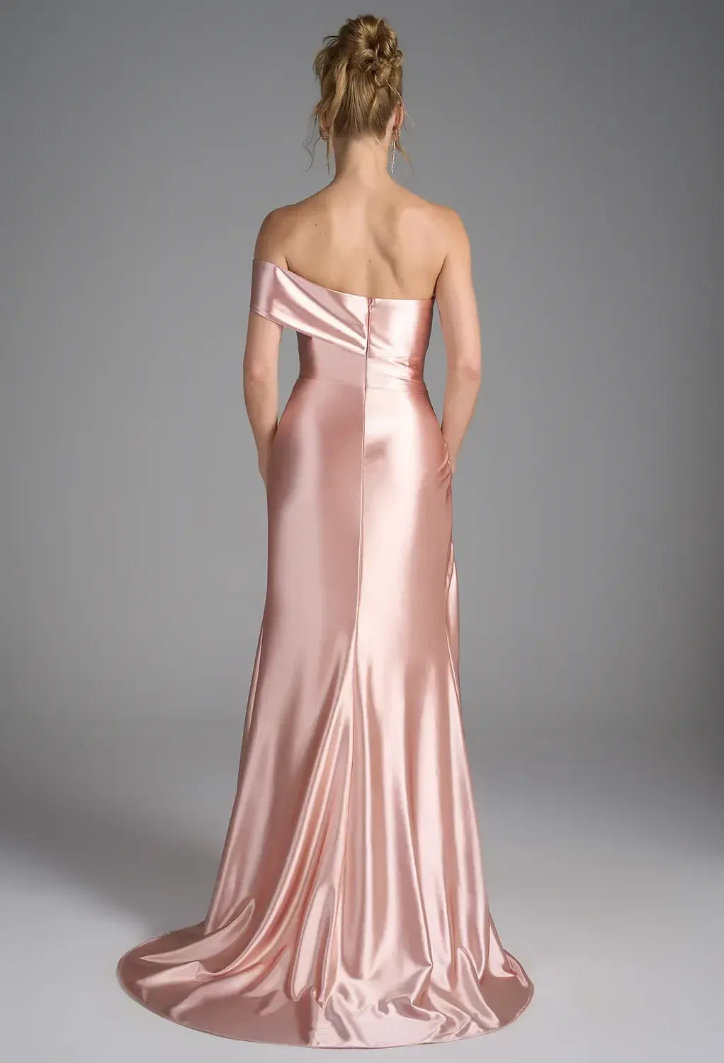 Mermaid Straight Neck Sleeveless Pleated Floor Length Prom Dress